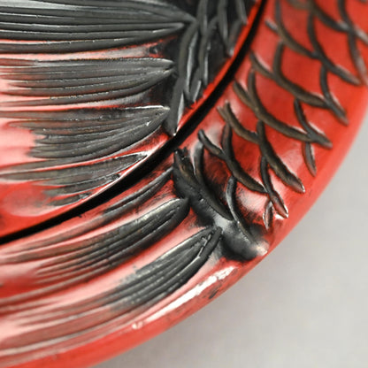 鎌倉彫 漆塗蓋椀 縁起物 赤鯛