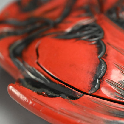 鎌倉彫 漆塗蓋椀 縁起物 赤鯛