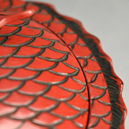 鎌倉彫 漆塗蓋椀 縁起物 赤鯛