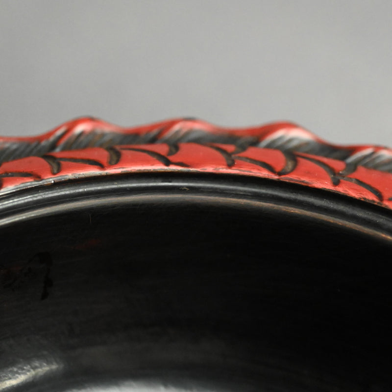 鎌倉彫 漆塗蓋椀 縁起物 赤鯛