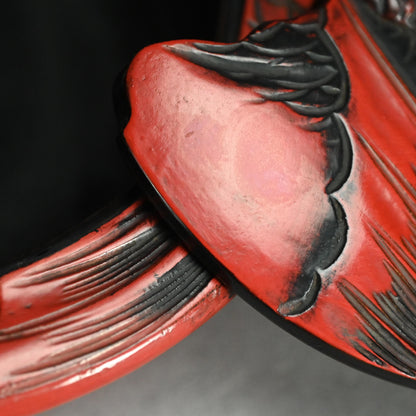 鎌倉彫 漆塗蓋椀 縁起物 赤鯛