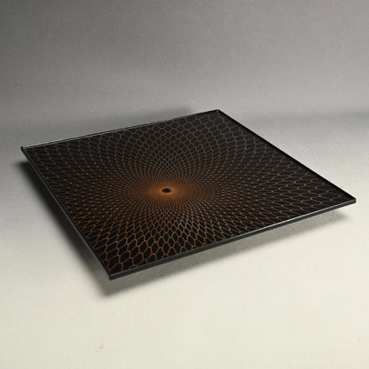 絶品モダン輪島慶塚塗盆 ー輪島塗 慶塚漆器工房「網目蒔絵盛器」