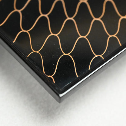 絶品モダン輪島慶塚塗盆 ー輪島塗 慶塚漆器工房「網目蒔絵盛器」