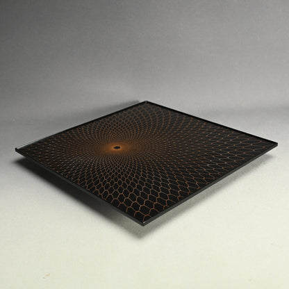 絶品モダン輪島慶塚塗盆 ー輪島塗 慶塚漆器工房「網目蒔絵盛器」