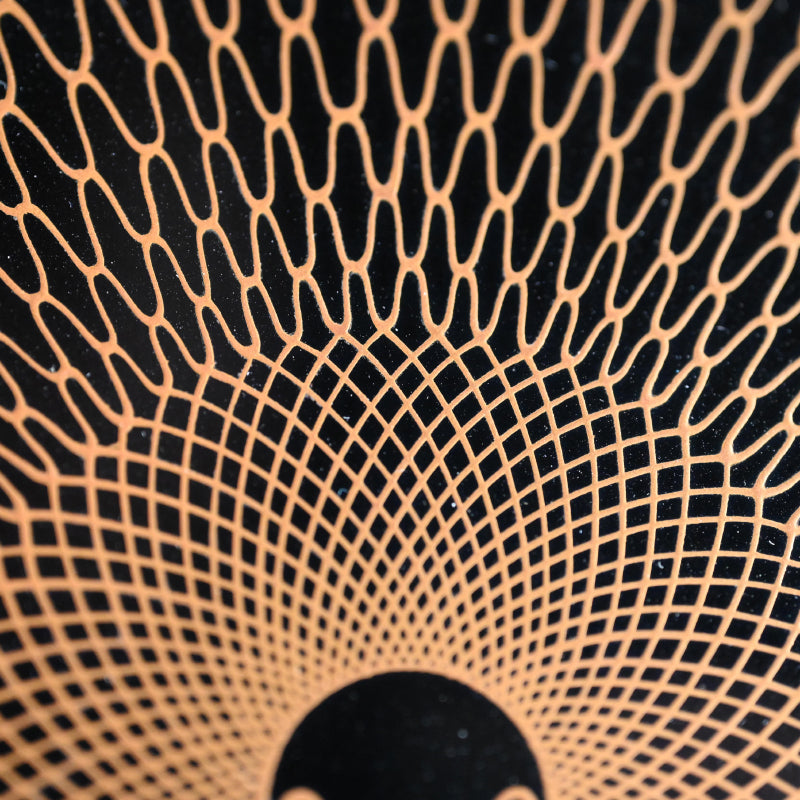 絶品モダン輪島慶塚塗盆 ー輪島塗 慶塚漆器工房「網目蒔絵盛器」