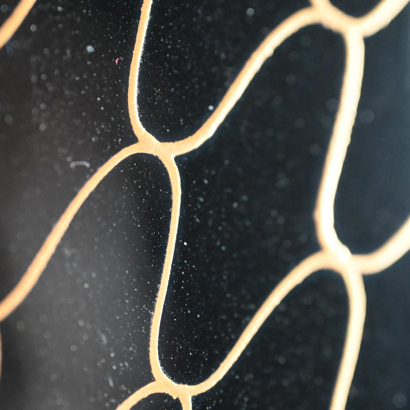 絶品モダン輪島慶塚塗盆 ー輪島塗 慶塚漆器工房「網目蒔絵盛器」