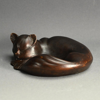 日本のアールデコ時代のブロンズ猫