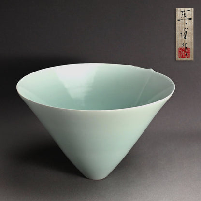 Huge Celadon Basin ー深見 陶治 “翠”