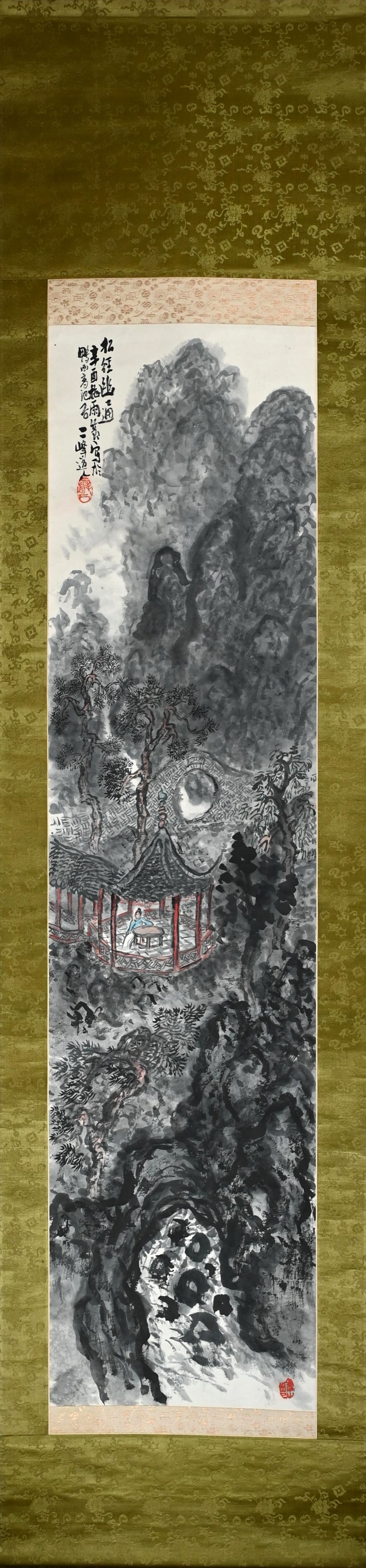 松の中 大正時代の絵画 ー白倉二峰「松経幽通図」