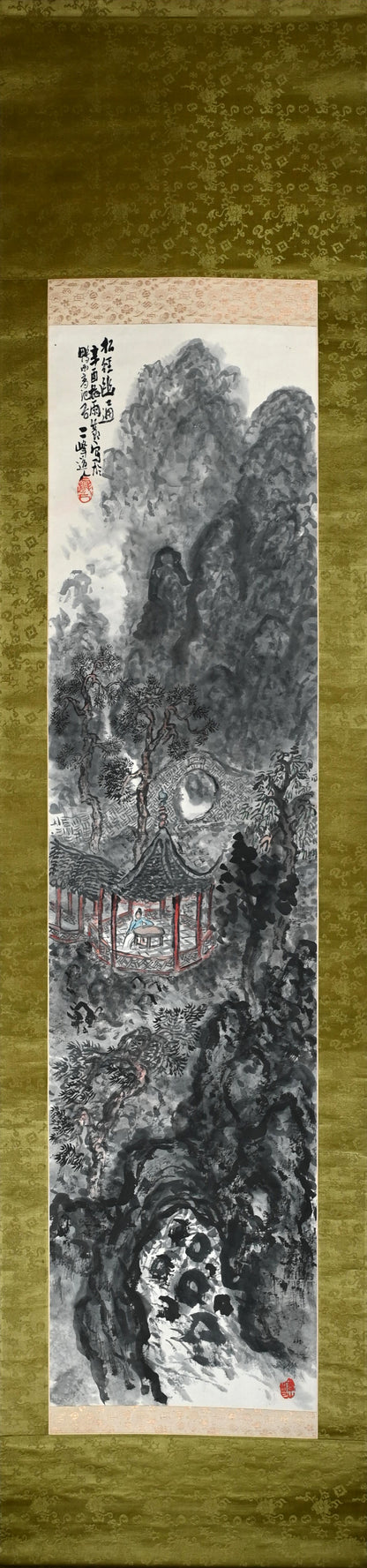 松の中 大正時代の絵画 ー白倉二峰「松経幽通図」