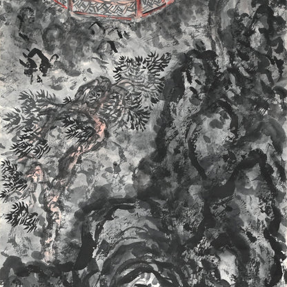 松の中 大正時代の絵画 ー白倉二峰「松経幽通図」