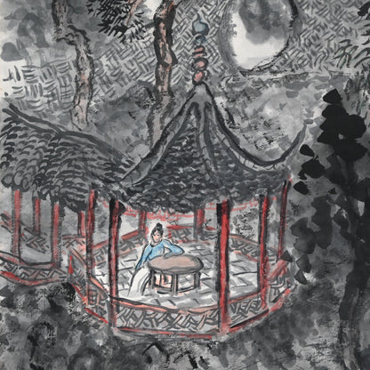 松の中 大正時代の絵画 ー白倉二峰「松経幽通図」