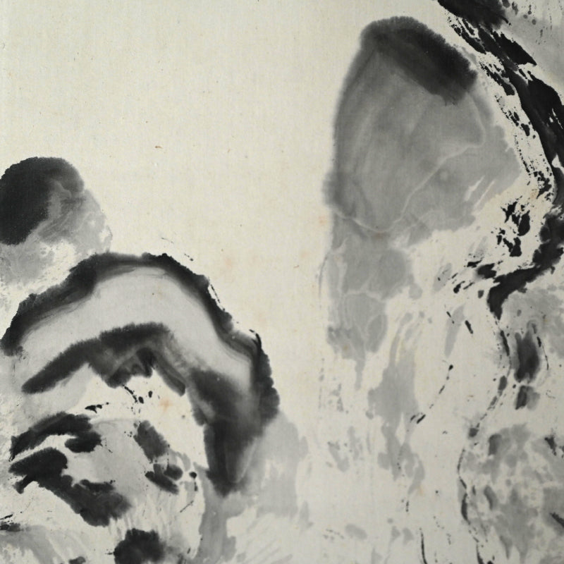 Serene Scholarly Ink Landscape ー福田 古道人 “竹林茶屋”