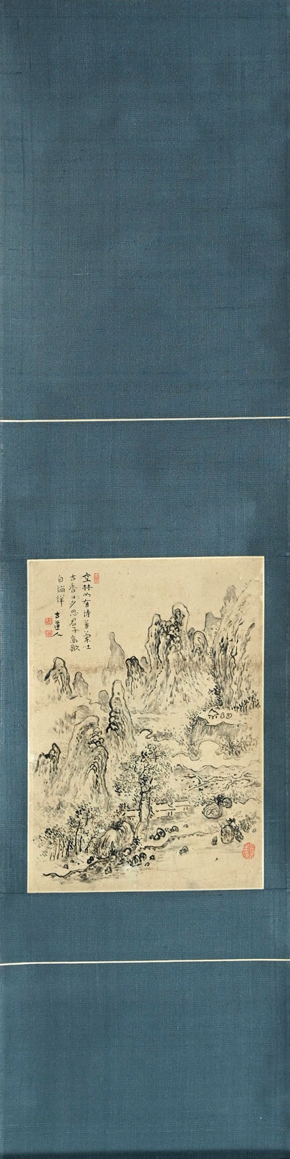 Small Literati Ink Landscape Scroll ー福田 古道人