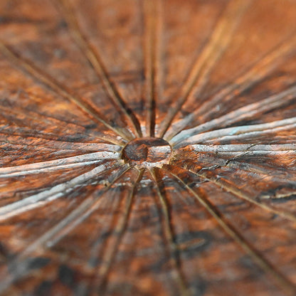 Large Carved Wood Habon Lotus Leaf Tea Tray by Senseki