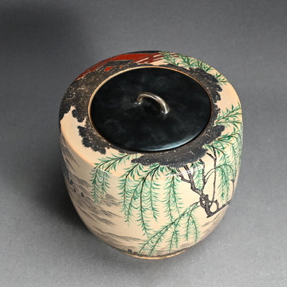 幻想茶会 水指ー久世 久宝 「仁清色絵柳橋水指」