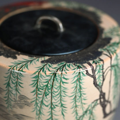 幻想茶会 水指ー久世 久宝 「仁清色絵柳橋水指」