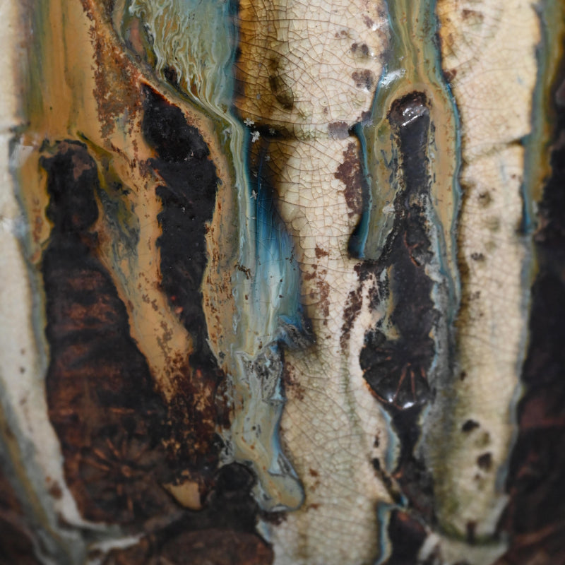 Beautiful Antique Japanese Seto Heiji Vase ー“丸菊文 印花瓶子”