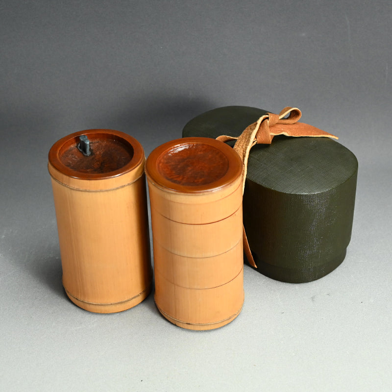 アンティーク 日本の竹弁当 ピクニックセット ー竹弁器