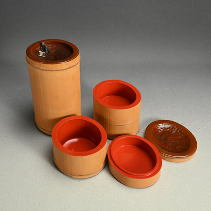 アンティーク 日本の竹弁当 ピクニックセット ー竹弁器