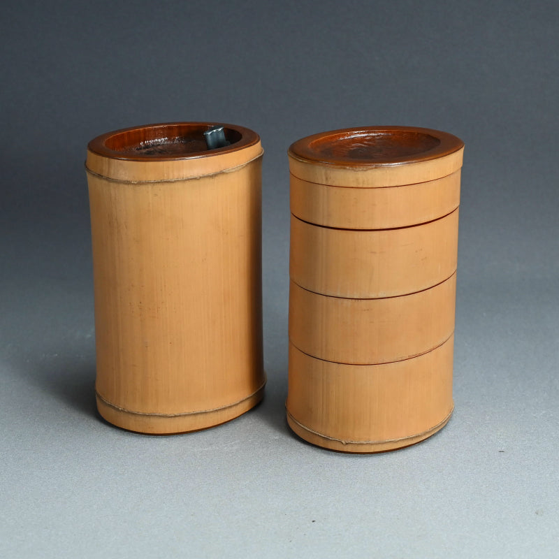 アンティーク 日本の竹弁当 ピクニックセット ー竹弁器