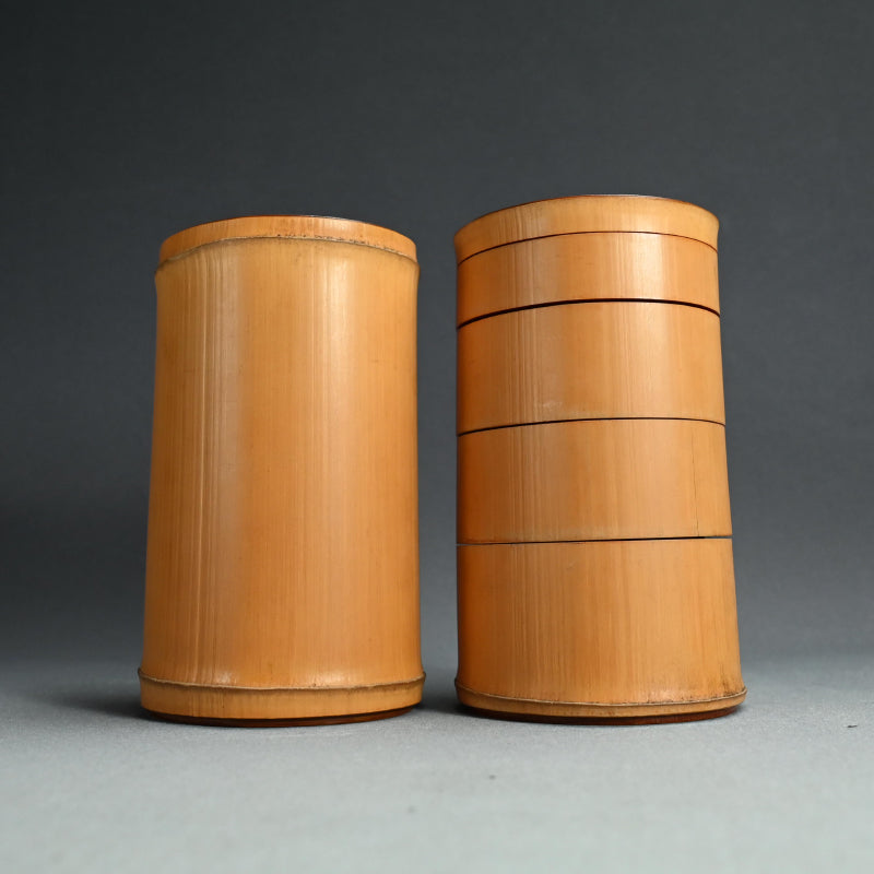 アンティーク 日本の竹弁当 ピクニックセット ー竹弁器