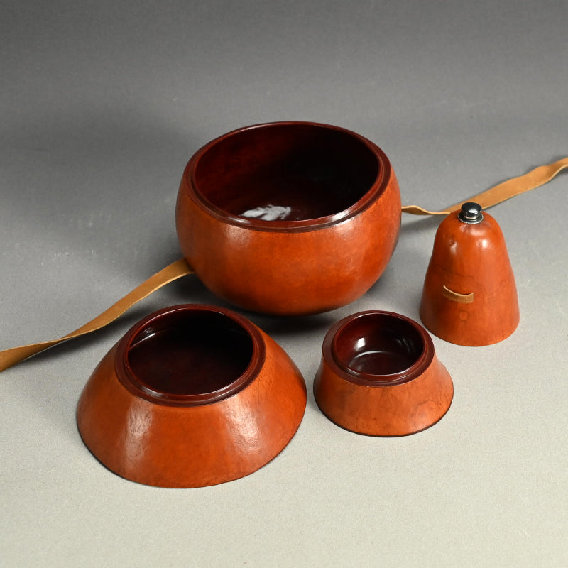 Antique Japanese Bento Picnic Box Made of a Gourd