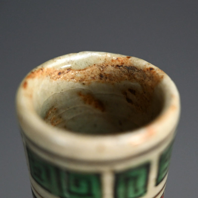 アンティーク日本の船徳利に描かれたオランダ船 ー帆舟人物之図 徳利