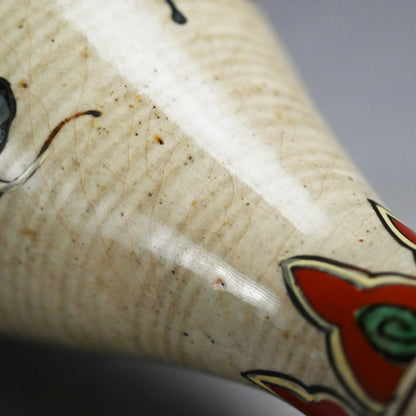 アンティーク日本の船徳利に描かれたオランダ船 ー帆舟人物之図 徳利