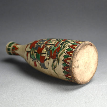 アンティーク日本の船徳利に描かれたオランダ船 ー帆舟人物之図 徳利