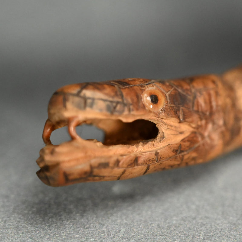 Antique Japanese Root-Wood Carved Snake