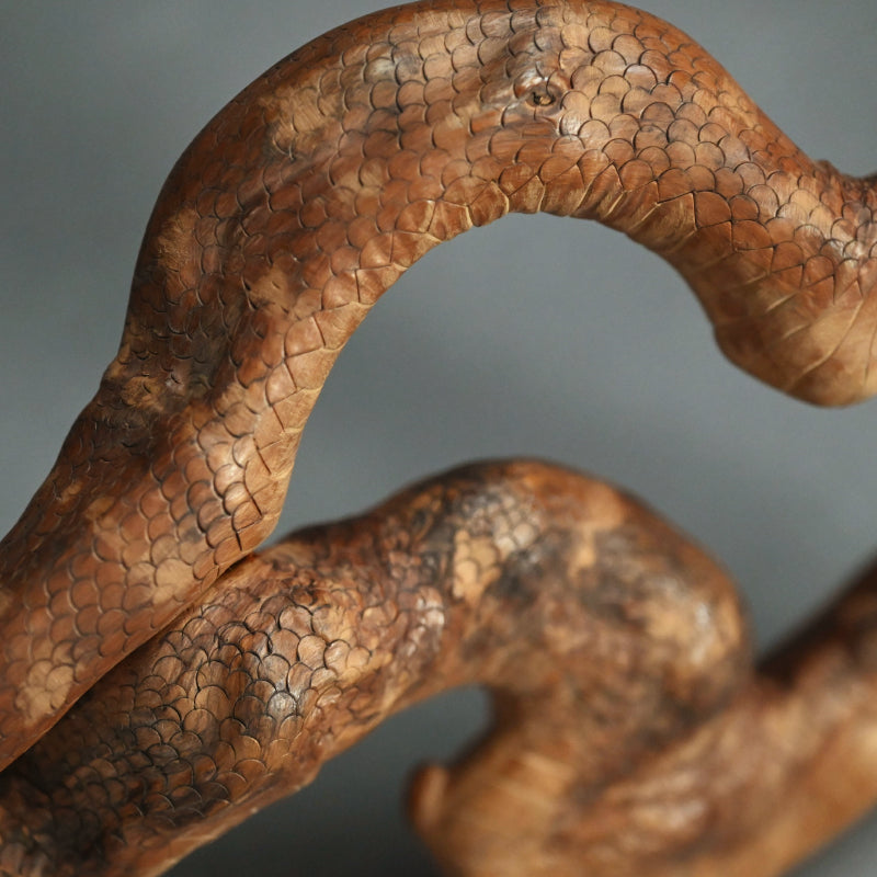 Antique Japanese Root-Wood Carved Snake