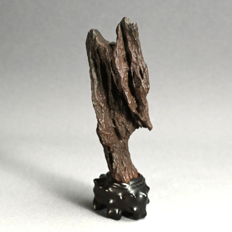 Antique Scholar Viewing Stone with Rose-wood Stand