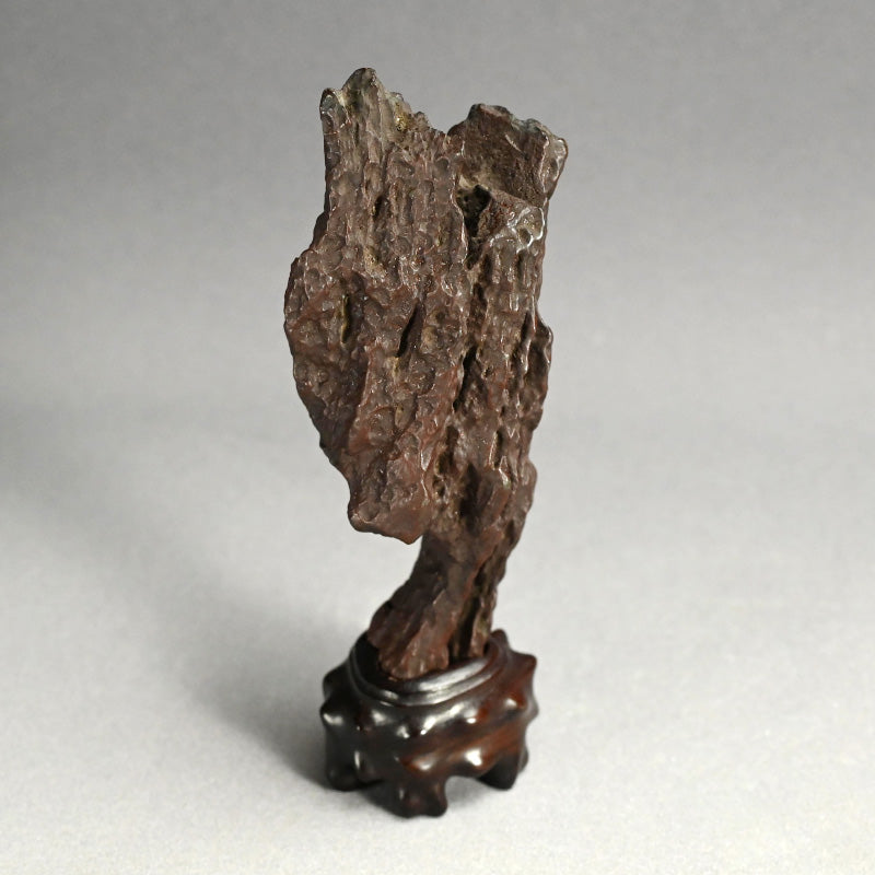 Antique Scholar Viewing Stone with Rose-wood Stand