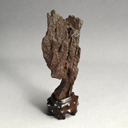 Antique Scholar Viewing Stone with Rose-wood Stand