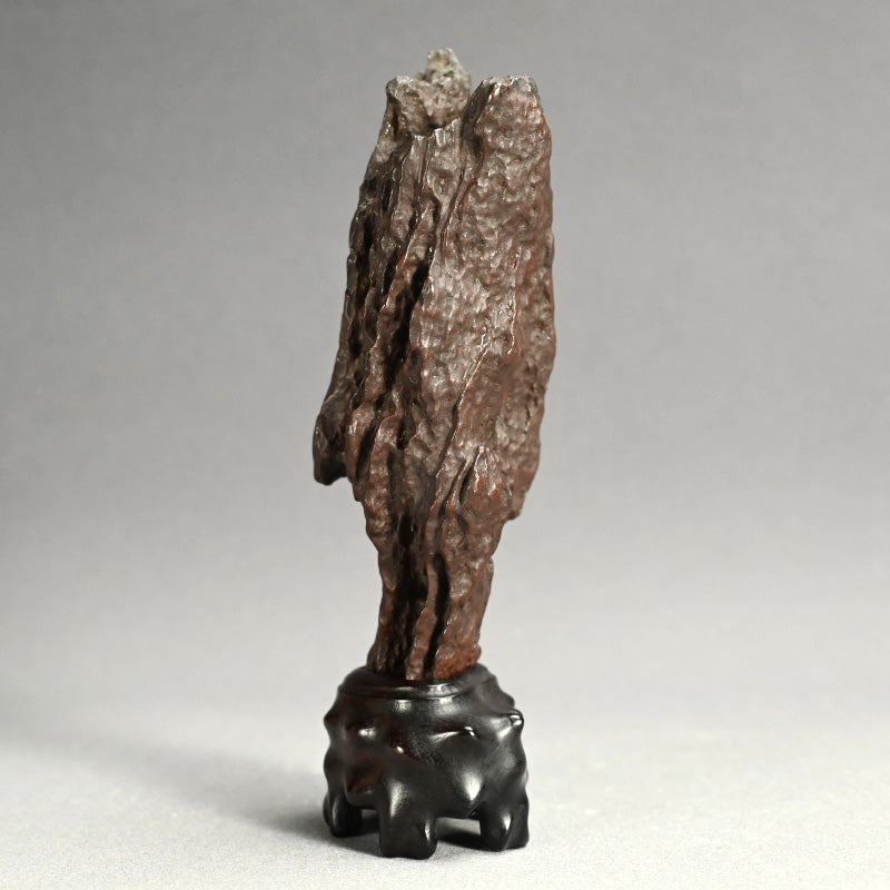Antique Scholar Viewing Stone with Rose-wood Stand