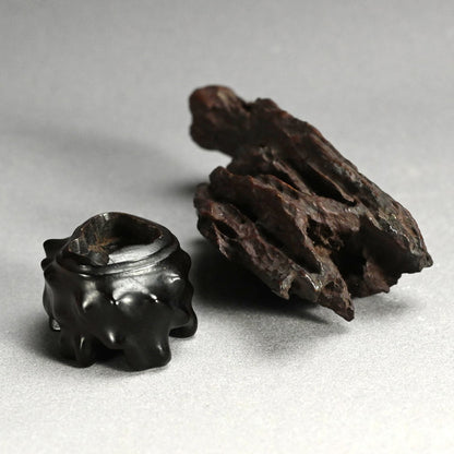 Antique Scholar Viewing Stone with Rose-wood Stand
