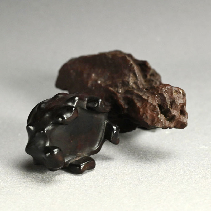 Antique Scholar Viewing Stone with Rose-wood Stand