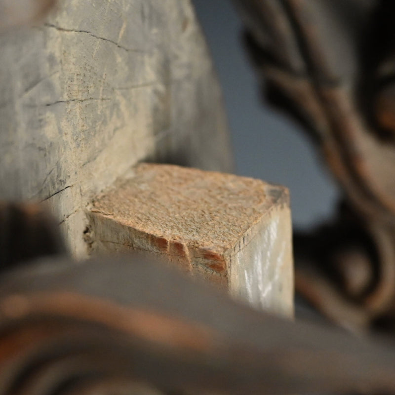 Antique Carved Wood Shishi Architectural Lion Ornaments