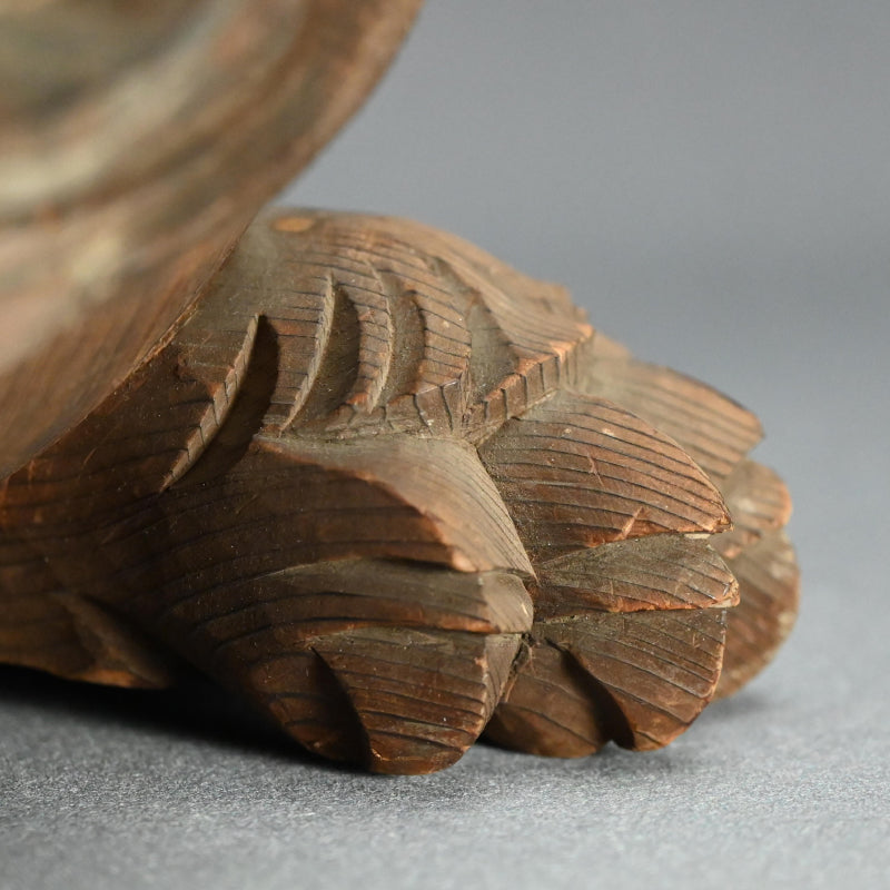 Antique Carved Wood Shishi Architectural Lion Ornaments