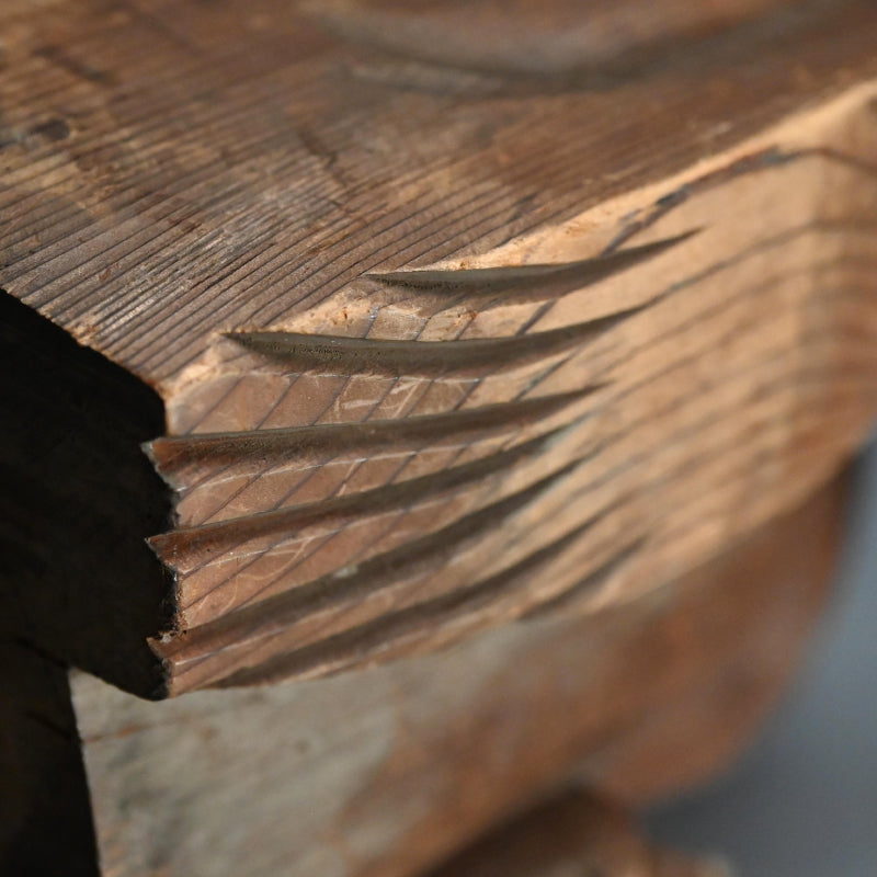 Antique Carved Wood Shishi Architectural Lion Ornaments