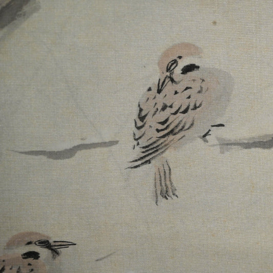 Sparrows in Snow Covered Garden ー白倉 二峰 “雪庭小禽”