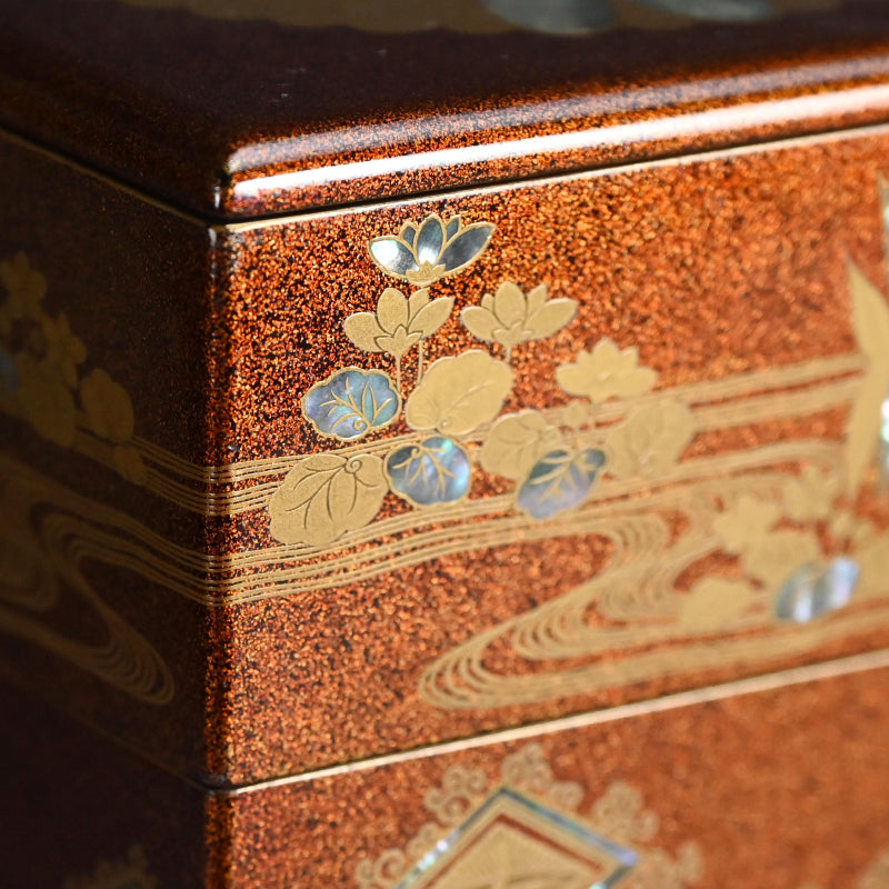 華麗なる江戸 p.漆重ね箱 ー時代蒔絵々替重箱