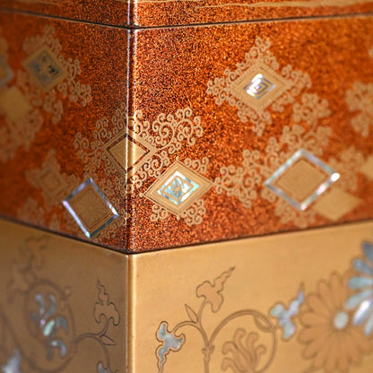 華麗なる江戸 p.漆重ね箱 ー時代蒔絵々替重箱