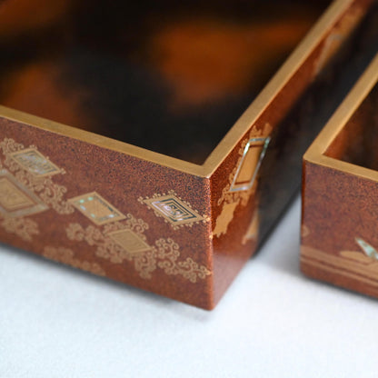 華麗なる江戸 p.漆重ね箱 ー時代蒔絵々替重箱