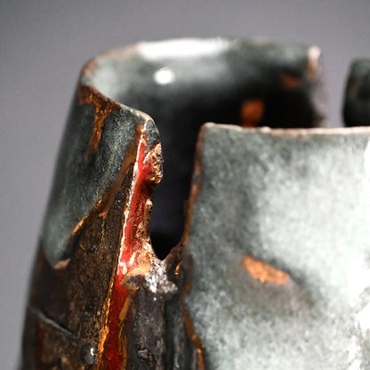 Contemporary Glimmering Silver Vase ー市川 透 “花器”