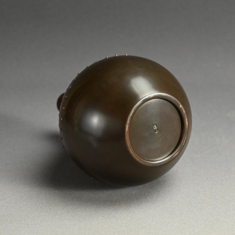 モダニズム青銅象嵌花瓶 ー般若勘渓「徳利形花瓶」