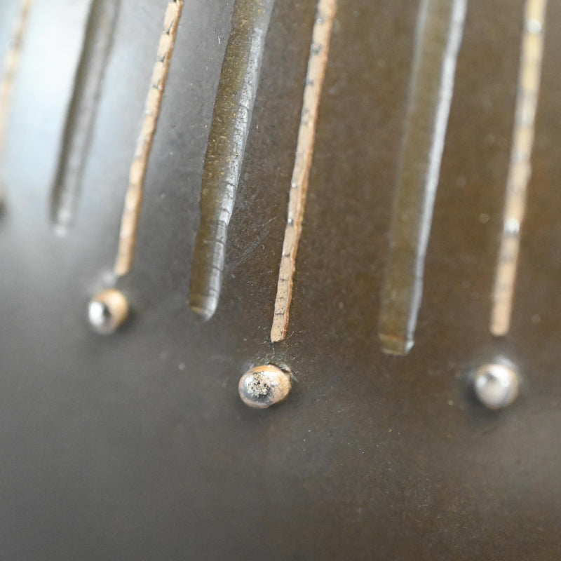 モダニズム青銅象嵌花瓶 ー般若勘渓「徳利形花瓶」