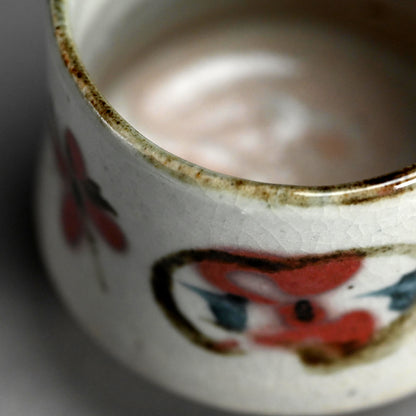 Rare Floral Chawan Tea bowl ー河井 寛次郎 “花茶碗”