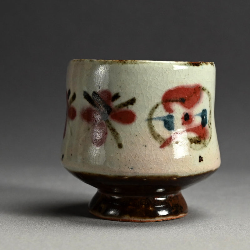 Rare Floral Chawan Tea bowl ー河井 寛次郎 “花茶碗”
